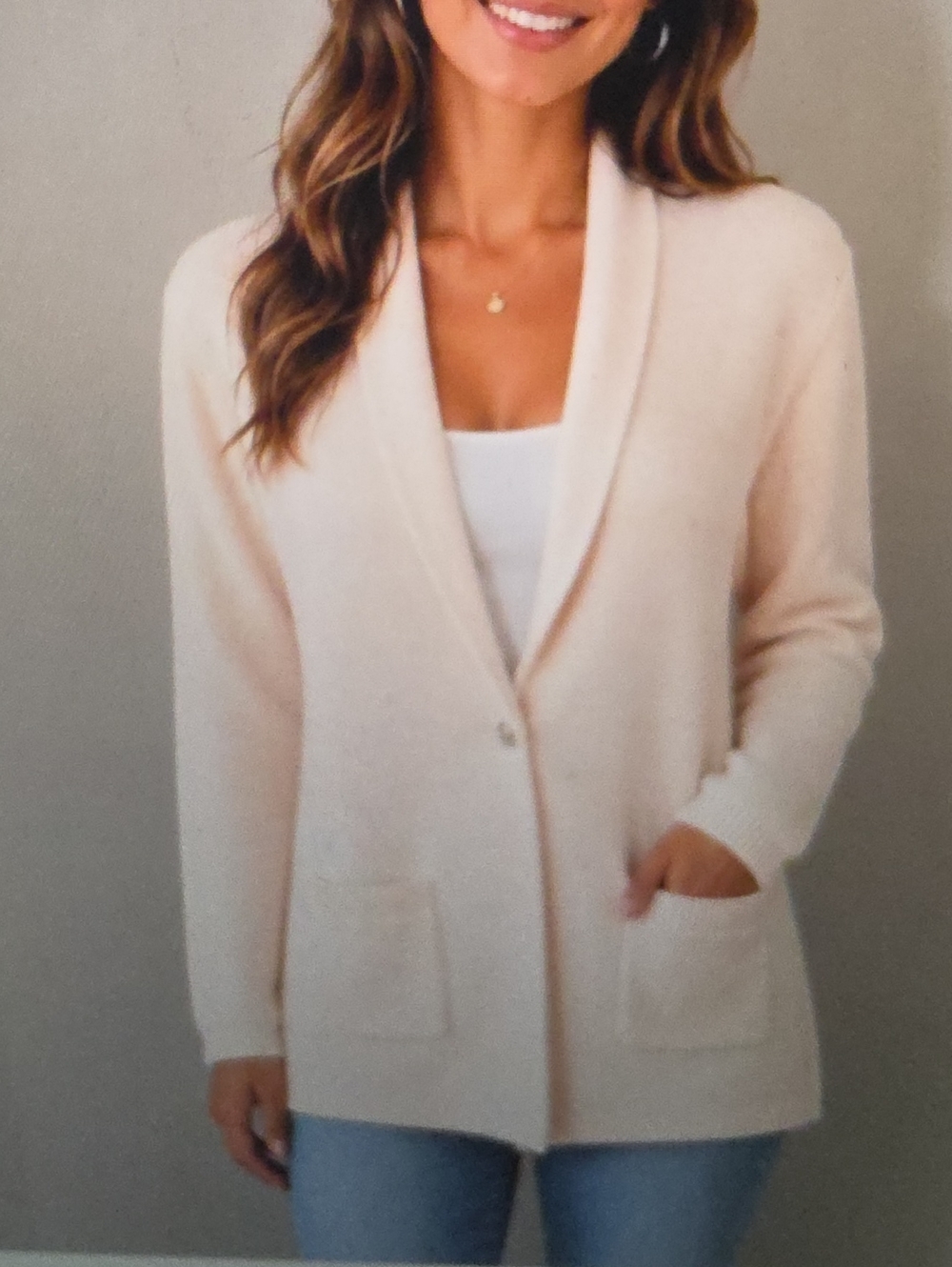 Elie Tahari Pink Crepe Cardigan Size S Light Pink